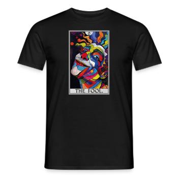 Cartes de tarot Carte de tarot Le fou Le fou - T-shirt homme - noir - Devant - AI Model Male 178 light (178cm)
