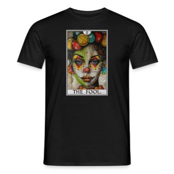 Cartes de tarot Carte de tarot Le fou Le fou - T-shirt homme - noir - Devant - AI Model Male 178 light (178cm)