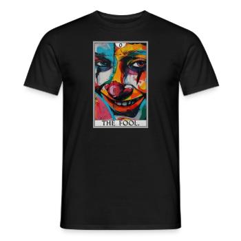 Cartes de tarot Carte de tarot Le fou Le fou - T-shirt homme - noir - Devant - AI Model Male 178 light (178cm)