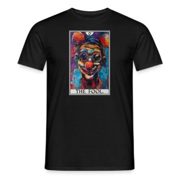 Cartes de tarot Carte de tarot Le fou Le fou - T-shirt homme - noir - Devant - AI Model Male 178 light (178cm)