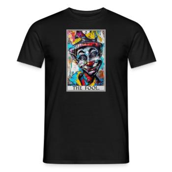 Cartes de tarot Carte de tarot Le fou Le fou - T-shirt homme - noir - Devant - AI Model Male 178 light (178cm)