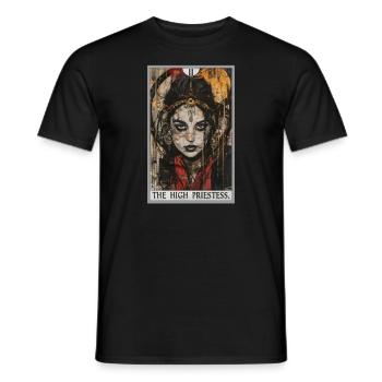Tarotkarte The High Priestess Die Hohepriesterin - Männer T-Shirt - Schwarz - Vorne - AI Model Male 178 light (178cm)