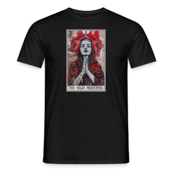 Tarotkarte The High Priestess Die Hohepriesterin - Männer T-Shirt - Schwarz - Vorne - AI Model Male 178 light (178cm)