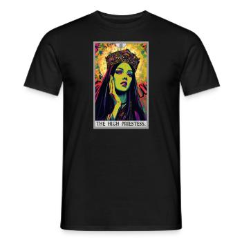 Tarotkarte The High Priestess Die Hohepriesterin - Männer T-Shirt - Schwarz - Vorne - AI Model Male 178 light (178cm)