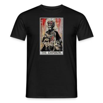 Carte de tarot L’Empereur Le Souverain - T-shirt homme - noir - Devant - AI Model Male 178 light (178cm)