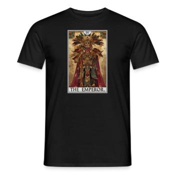 Carte de tarot L’Empereur Le Souverain - T-shirt homme - noir - Devant - AI Model Male 178 light (178cm)