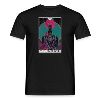 Carte de tarot L’Empereur Le Souverain - T-shirt homme - noir - Devant - AI Model Male 178 light (178cm)