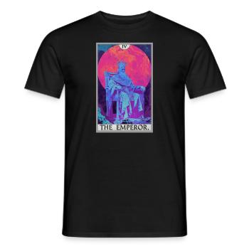 Carte de tarot L’Empereur Le Souverain - T-shirt homme - noir - Devant - AI Model Male 178 light (178cm)