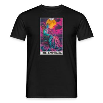 Carte de tarot L’Empereur Le Souverain - T-shirt homme - noir - Devant - AI Model Male 178 light (178cm)