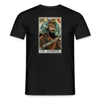 Carte de tarot L’Empereur Le Souverain - T-shirt homme - noir - Devant - AI Model Male 178 light (178cm)