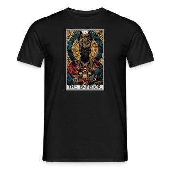 Carte de tarot L’Empereur Le Souverain - T-shirt homme - noir - Devant - AI Model Male 178 light (178cm)