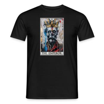 Carte de tarot L’Empereur Le Souverain - T-shirt homme - noir - Devant - AI Model Male 178 light (178cm)