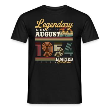 Legendary since August 1954 vintage birthday - Men's T-Shirt - black - Front - AI Model Male 178 light (178cm)