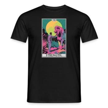 Tarotkarten Tarotkarte Strength Kraft - Männer T-Shirt - Schwarz - Vorne - AI Model Male 178 light (178cm)