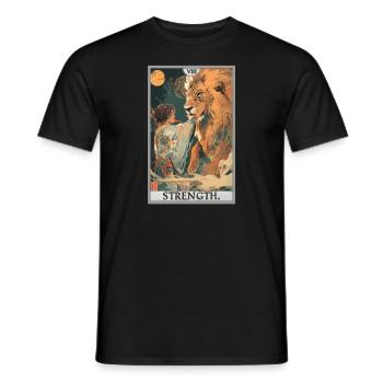 Tarotkarten Tarotkarte Strength Kraft - Männer T-Shirt - Schwarz - Vorne - AI Model Male 178 light (178cm)