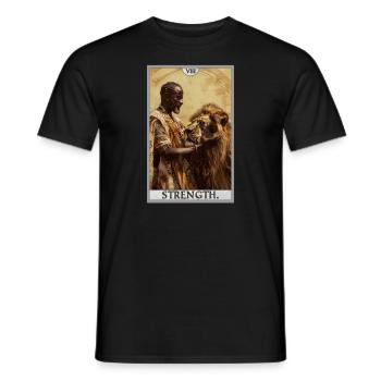 Tarotkarten Tarotkarte Strength Kraft - Männer T-Shirt - Schwarz - Vorne - AI Model Male 178 light (178cm)