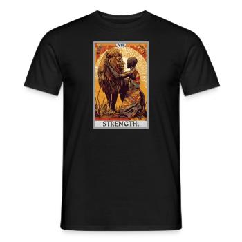 Tarotkarten Tarotkarte Strength Kraft - Männer T-Shirt - Schwarz - Vorne - AI Model Male 178 light (178cm)