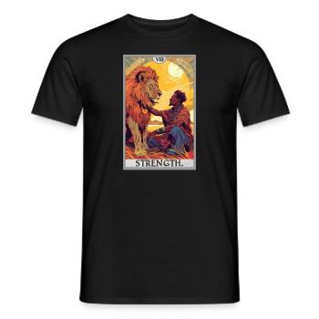 Tarotkarten Tarotkarte Strength Kraft - Männer T-Shirt - Schwarz - Vorne - AI Model Male 178 light (178cm)