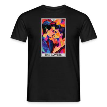 Tarot Cards Tarot Card The Lovers The Lovers - Men's T-Shirt - black - Front - AI Model Male 178 light (178cm)