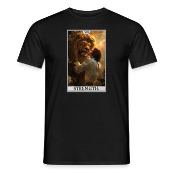 Tarotkarten Tarotkarte Strength Kraft - Männer T-Shirt - Schwarz - Vorne - AI Model Male 178 light (178cm)