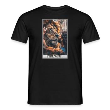 Tarotkarten Tarotkarte Strength Kraft - Männer T-Shirt - Schwarz - Vorne - AI Model Male 178 light (178cm)