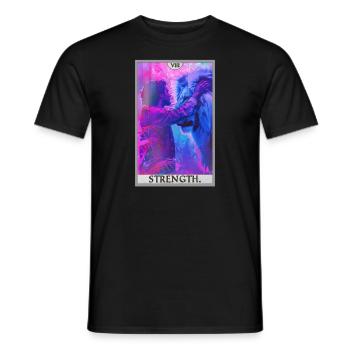 Tarotkarten Tarotkarte Strength Kraft - Männer T-Shirt - Schwarz - Vorne - AI Model Male 178 light (178cm)