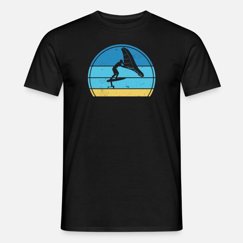 Wingfoil-Surfer Wingfoiling Hydrofoil Kitefoil - Männer T-Shirt - Schwarz