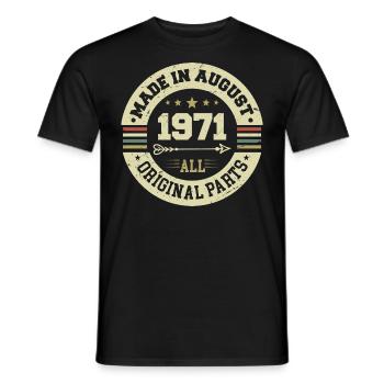 Août 1971 Cadeau d’anniversaire Août 1971 Août - T-shirt homme - noir - Devant - AI Model Male 178 light (178cm)
