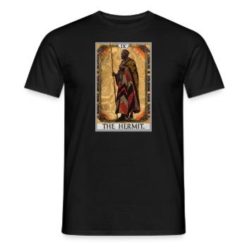 Cartes de tarot Carte de tarot L’Ermite L’Ermite - T-shirt homme - noir - Devant - AI Model Male 178 light (178cm)