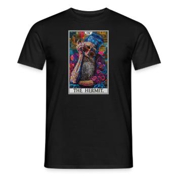 Cartes de tarot Carte de tarot L’Ermite L’Ermite - T-shirt homme - noir - Devant - AI Model Male 178 light (178cm)