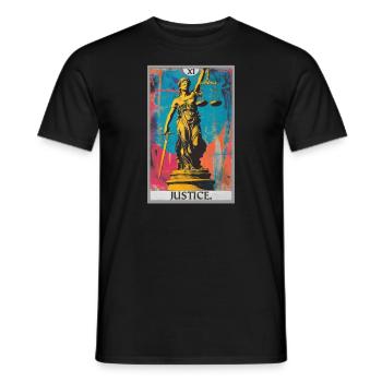 Tarot Cards Tarot Card Justice Justice - Men's T-Shirt - black - Front - AI Model Male 178 light (178cm)