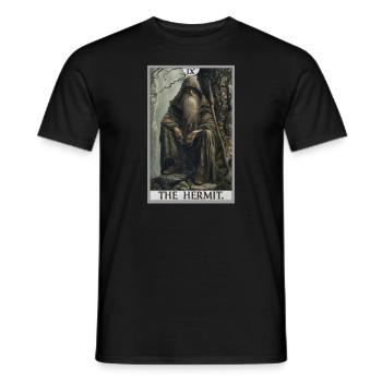 Cartes de tarot Carte de tarot L’Ermite L’Ermite - T-shirt homme - noir - Devant - AI Model Male 178 light (178cm)