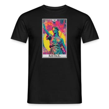 Tarot Cards Tarot Card Justice Justice - Men's T-Shirt - black - Front - AI Model Male 178 light (178cm)
