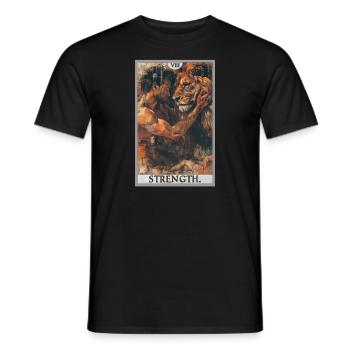 Tarotkarten Tarotkarte Strength Kraft - Männer T-Shirt - Schwarz - Vorne - AI Model Male 178 light (178cm)
