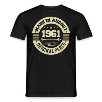 August 1961 Geburtstagsgeschenk August 1961 August - Männer T-Shirt - Schwarz - Vorne - AI Model Male 178 light (178cm)