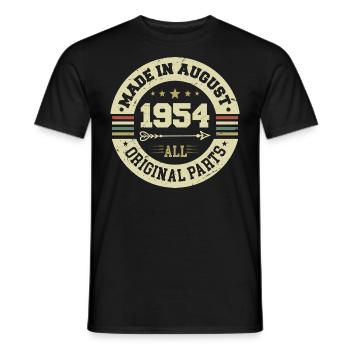 August 1954 Geburtstagsgeschenk August 1954 August - Männer T-Shirt - Schwarz - Vorne - AI Model Male 178 light (178cm)