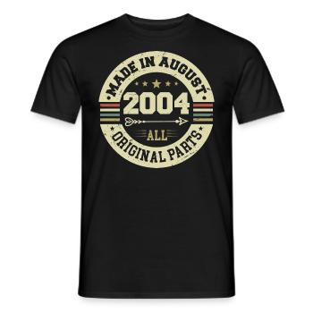 August 2004 Birthday Gift August 2004 August - Men's T-Shirt - black - Front - AI Model Male 178 light (178cm)
