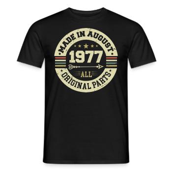 August 1977 Geburtstagsgeschenk August 1977 August - Männer T-Shirt - Schwarz - Vorne - AI Model Male 178 light (178cm)