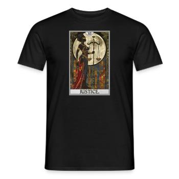 Tarot Cards Tarot Card Justice Justice - Men's T-Shirt - black - Front - AI Model Male 178 light (178cm)