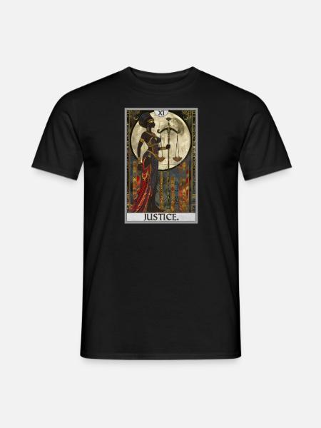 Tarotkarten Tarotkarte Justice Gerechtigkeit - Männer T-Shirt - Schwarz