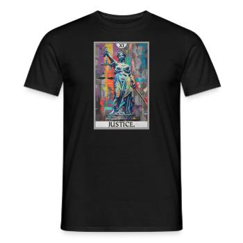 Tarot Cards Tarot Card Justice Justice - Men's T-Shirt - black - Front - AI Model Male 178 light (178cm)