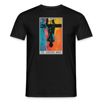 Carte de tarot Carte de tarot Le pendu - T-shirt homme - noir - Devant - AI Model Male 178 light (178cm)