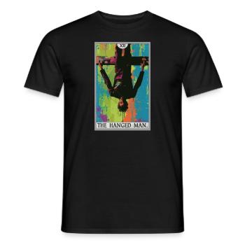 Carte de tarot Carte de tarot Le pendu - T-shirt homme - noir - Devant - AI Model Male 178 light (178cm)