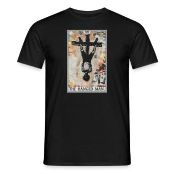 Carte de tarot Carte de tarot Le pendu - T-shirt homme - noir - Devant - AI Model Male 178 light (178cm)