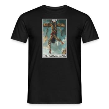 Carte de tarot Carte de tarot Le pendu - T-shirt homme - noir - Devant - AI Model Male 178 light (178cm)