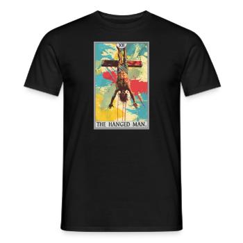 Carte de tarot Carte de tarot Le pendu - T-shirt homme - noir - Devant - AI Model Male 178 light (178cm)