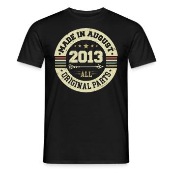 August 2013 Birthday Gift August 2013 August - Men's T-Shirt - black - Front - AI Model Male 178 light (178cm)