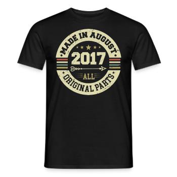 August 2017 Birthday Gift August 2017 August - Men's T-Shirt - black - Front - AI Model Male 178 light (178cm)