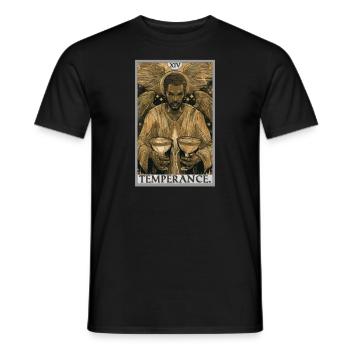 Tarotkarten Tarotkarte Temperance Mäßigkeit - Männer T-Shirt - Schwarz - Vorne - AI Model Male 178 light (178cm)