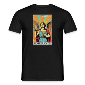 Carte de tarot Carte de tarot Tempérance Tempérance - T-shirt homme - noir - Devant - AI Model Male 178 light (178cm)